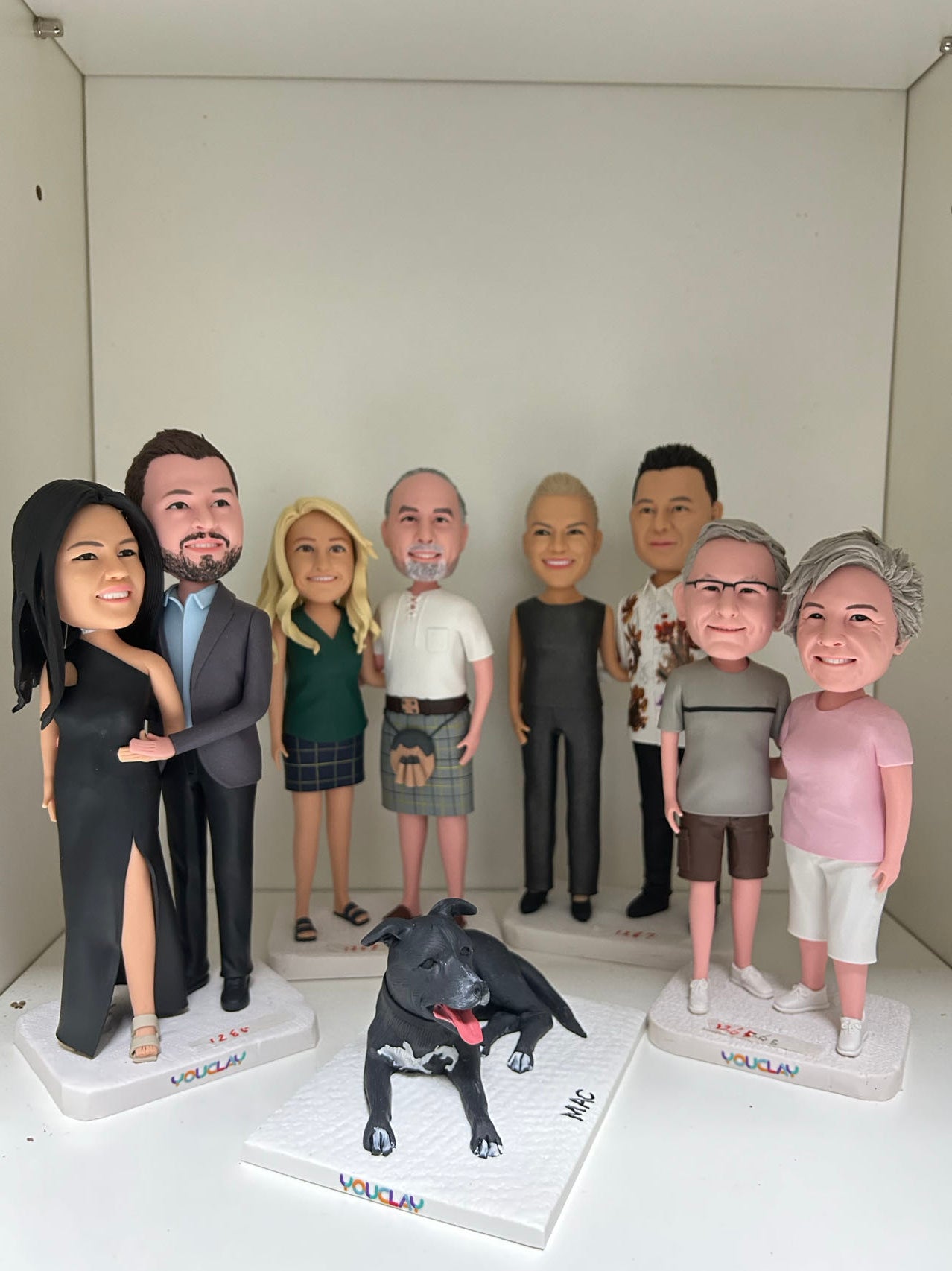 Fully Customizable Nine Bobbleheads(person or pet)Separate or whole